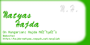 matyas hajda business card